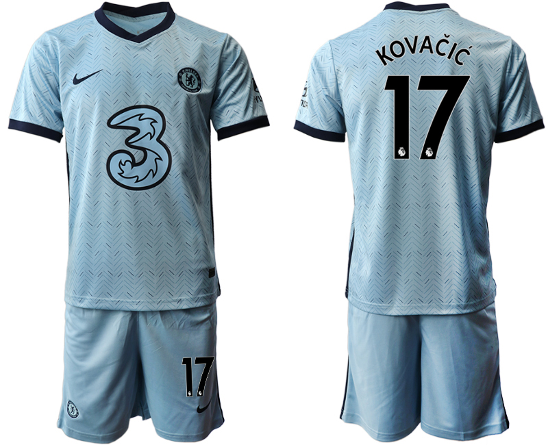 Men 2020-2021 club Chelsea away Light blue #17 Soccer Jerseys->chelsea jersey->Soccer Club Jersey